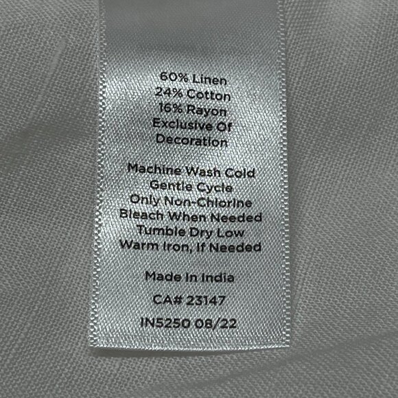 Talbots Womens White Floral Embroidered Linen Shirt Top Blouse Size Petite Small - Picture 6 of 6